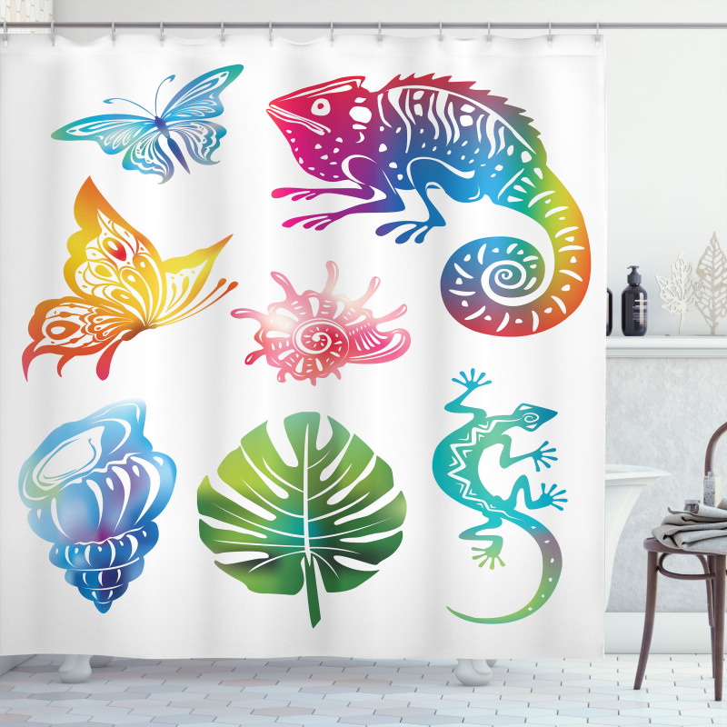 Exotic Fauna and Foliage Shower Curtain