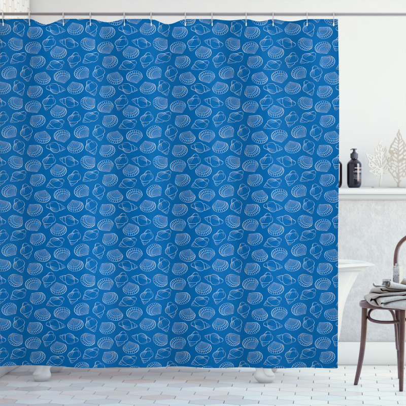 Seashells Outline Simplistic Shower Curtain