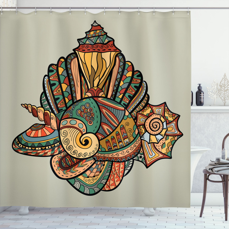 Abstract Seashell Art Shower Curtain