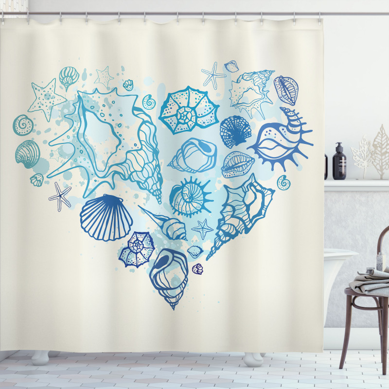 Coastal Design Grunge Heart Shower Curtain