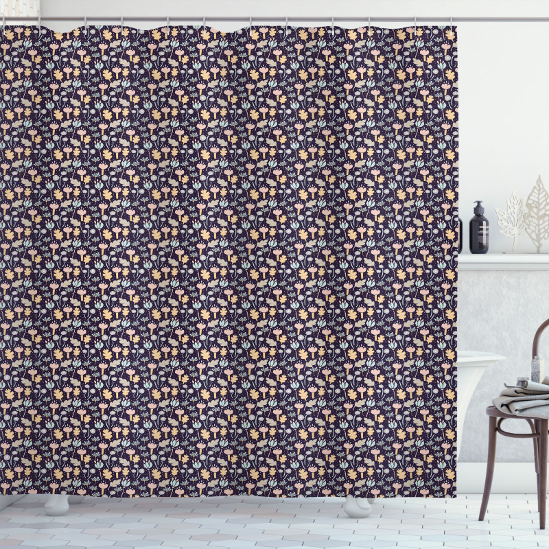 Cutout Pattern of Flowers Shower Curtain