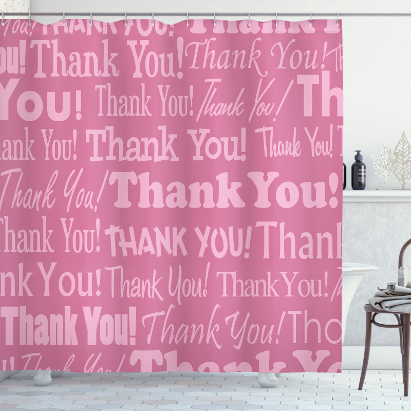 Thankful Message Pink Shower Curtain