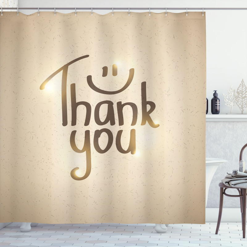 Simple Words Smiling Sign Shower Curtain