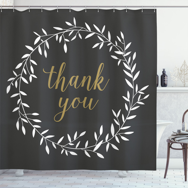 Olive Branch Round Frame Shower Curtain