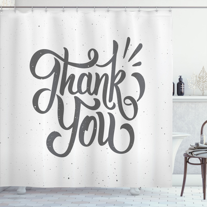 Spots Funky Dramatic Font Shower Curtain