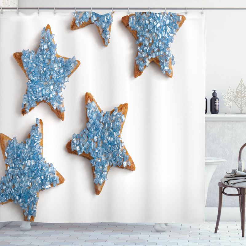 Baked Biscuits in Star Shape Shower Curtain