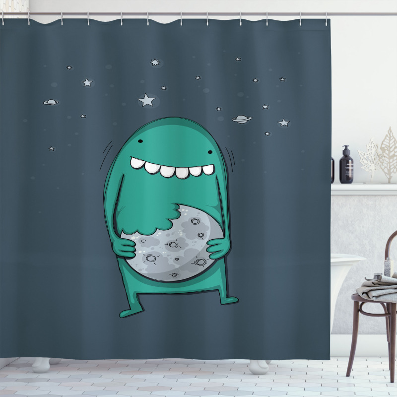 Monster with Sharp Teeth Shower Curtain