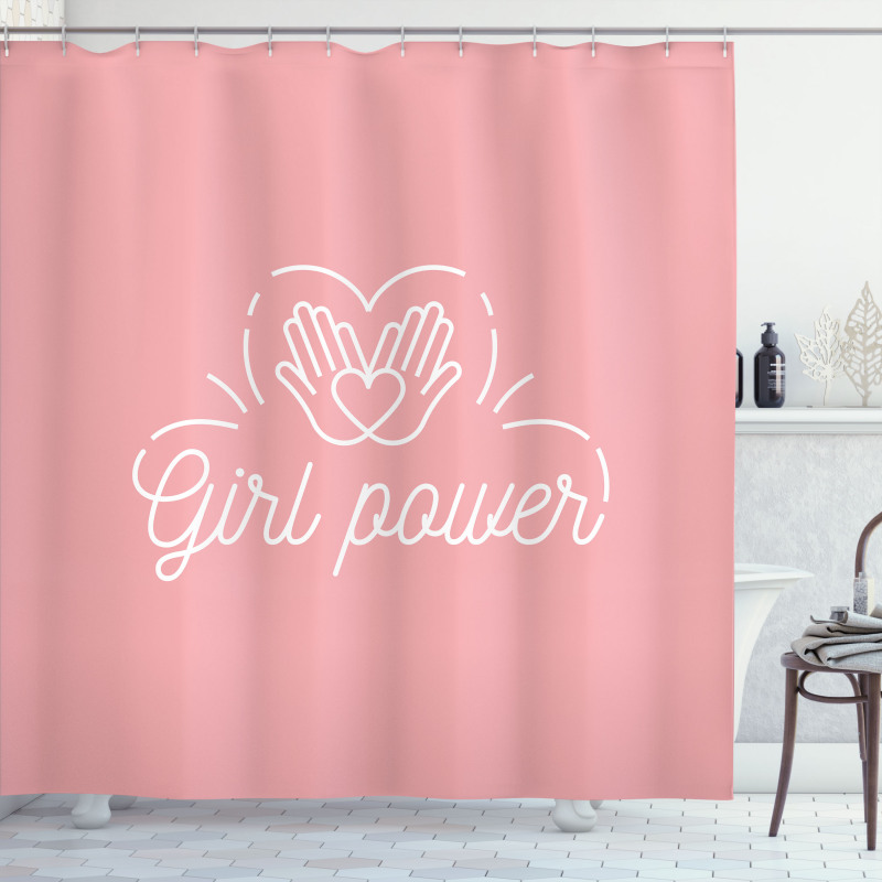 Simple Design Lettering Shower Curtain