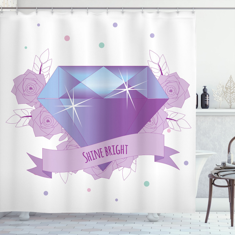 Wording with Diamond Shower Curtain