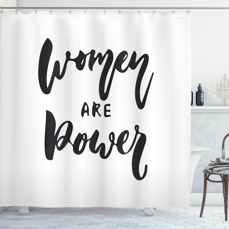 Funky Text Calligraphy Shower Curtain