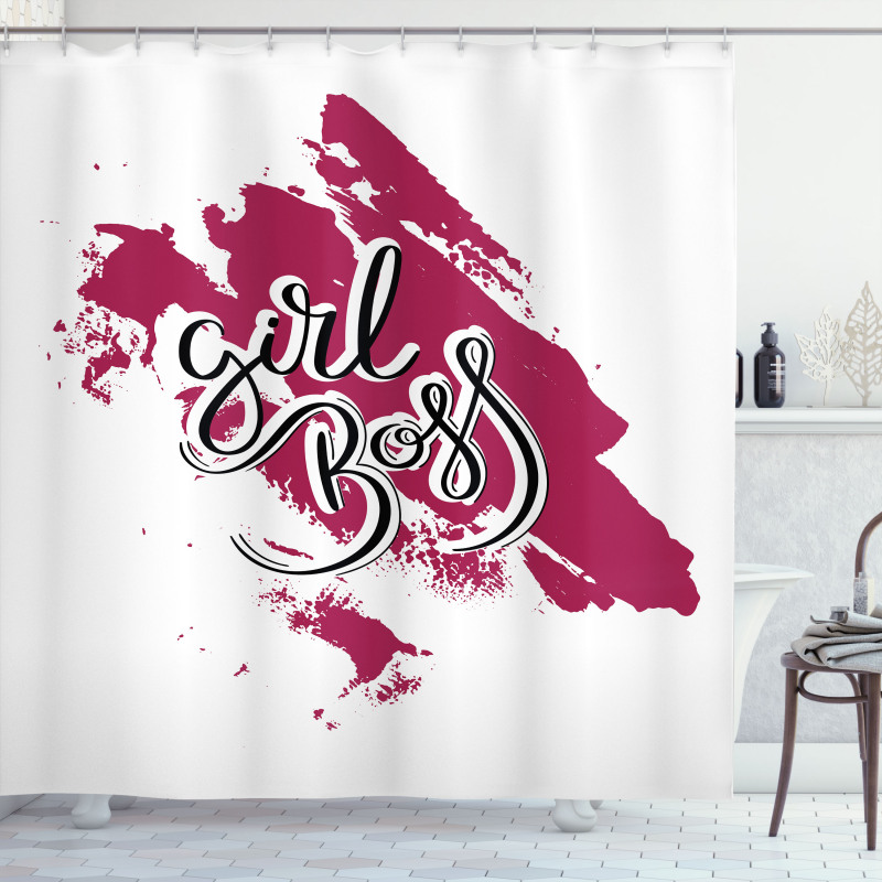 Wording on Paint Stroke Shower Curtain