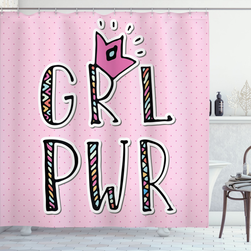 Girl Power in Ornate Shower Curtain