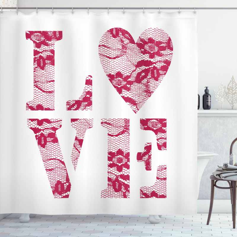 Word Love Vintage Shower Curtain