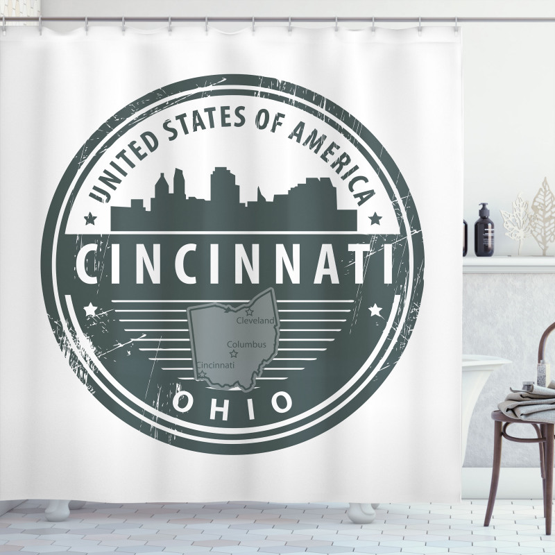 Aged America Emblem Ohio Shower Curtain