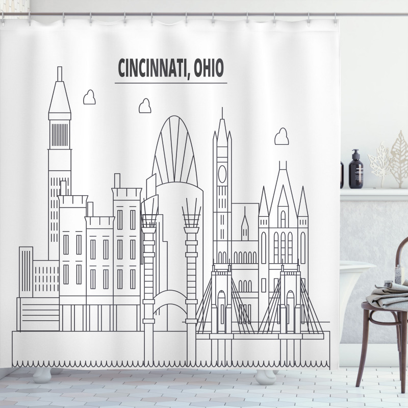 Geometric Drawn Urban Shower Curtain