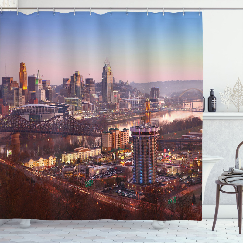 Center of the City Urban Shower Curtain