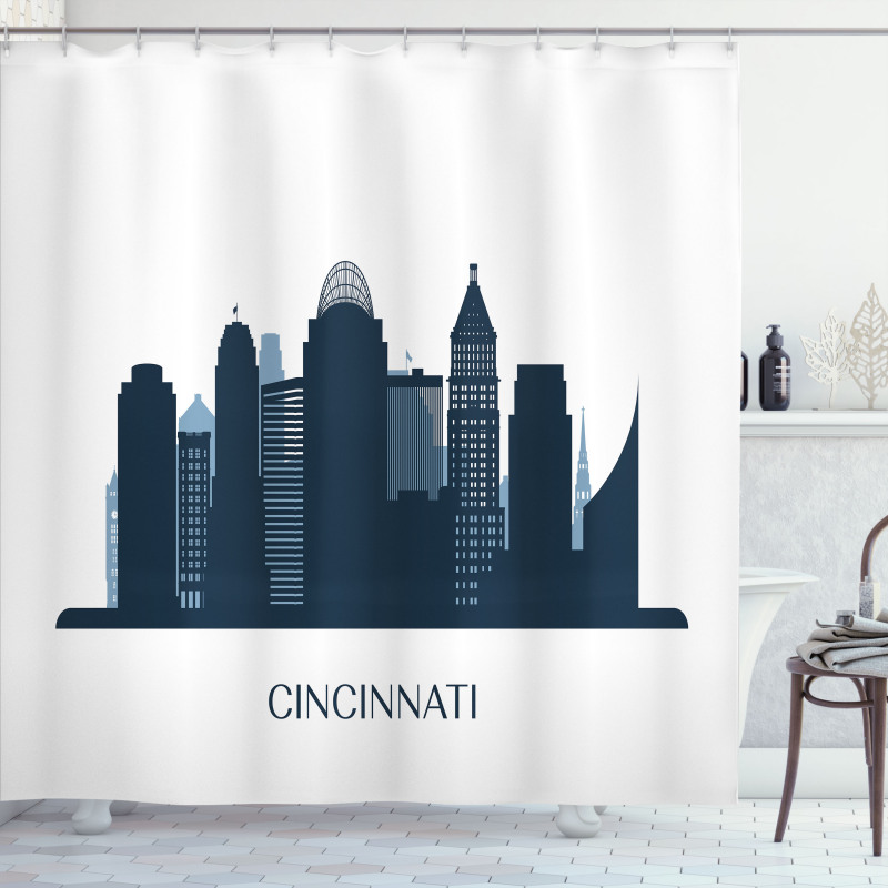 Silhouette of Structures Shower Curtain