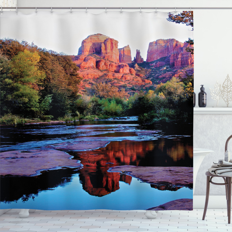 Majestic Cliffs Dawn Photo Shower Curtain