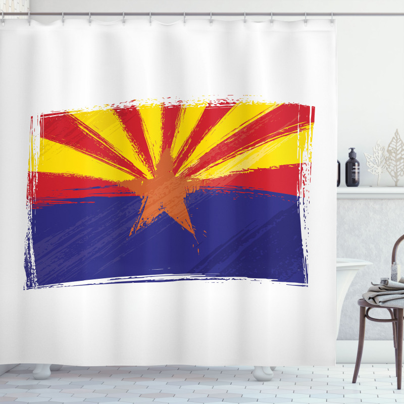 Grunge Design State Flag Shower Curtain