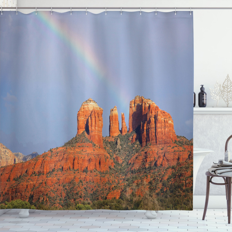 Rainbow Above Grand Canyon Shower Curtain