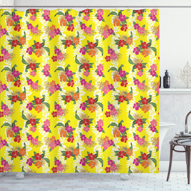 Tropical Flowers Art Shower Curtain