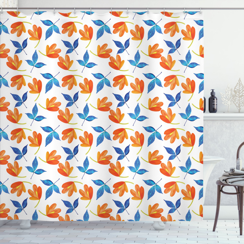 Blooming Petal and Leaf Shower Curtain