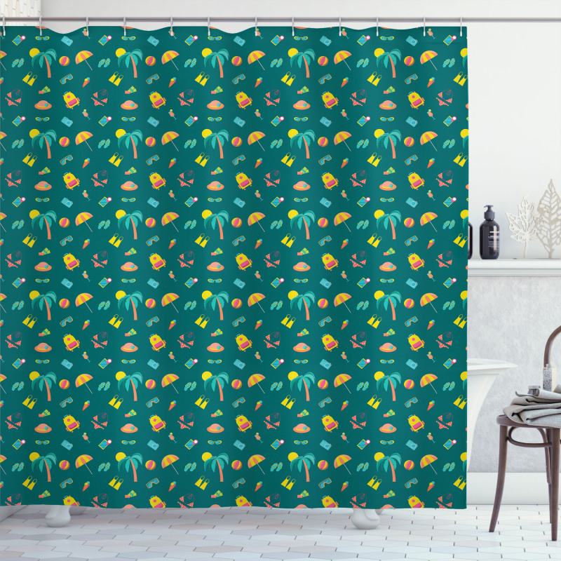 Exotic Holiday Palm Trees Shower Curtain
