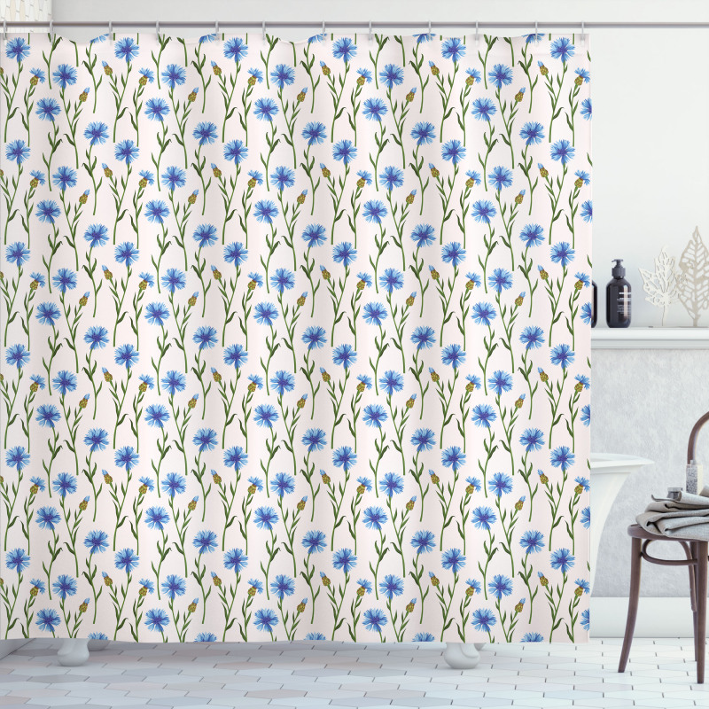 Pattern of Cornflowers Field Shower Curtain