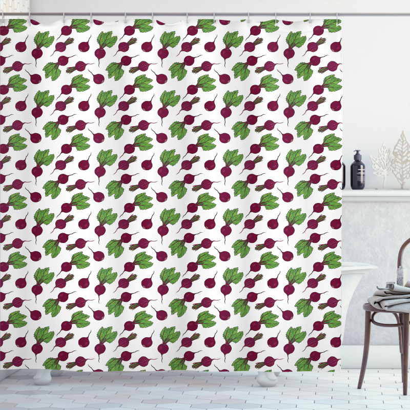 Whole and Halved Beets Shower Curtain