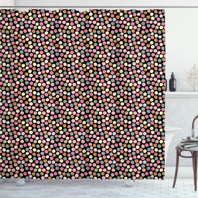 Hand-Painted Style Spots Shower Curtain