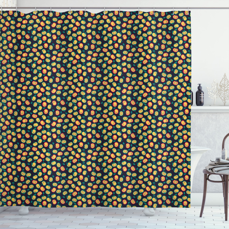 Abstract Style Halved Apples Shower Curtain