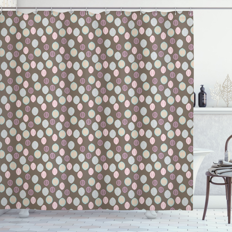 Floral Primitive Leaf Shower Curtain