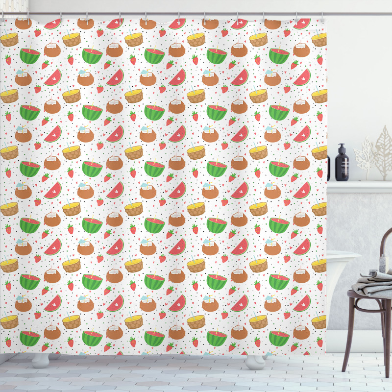 Seasonal Colorful Design Shower Curtain