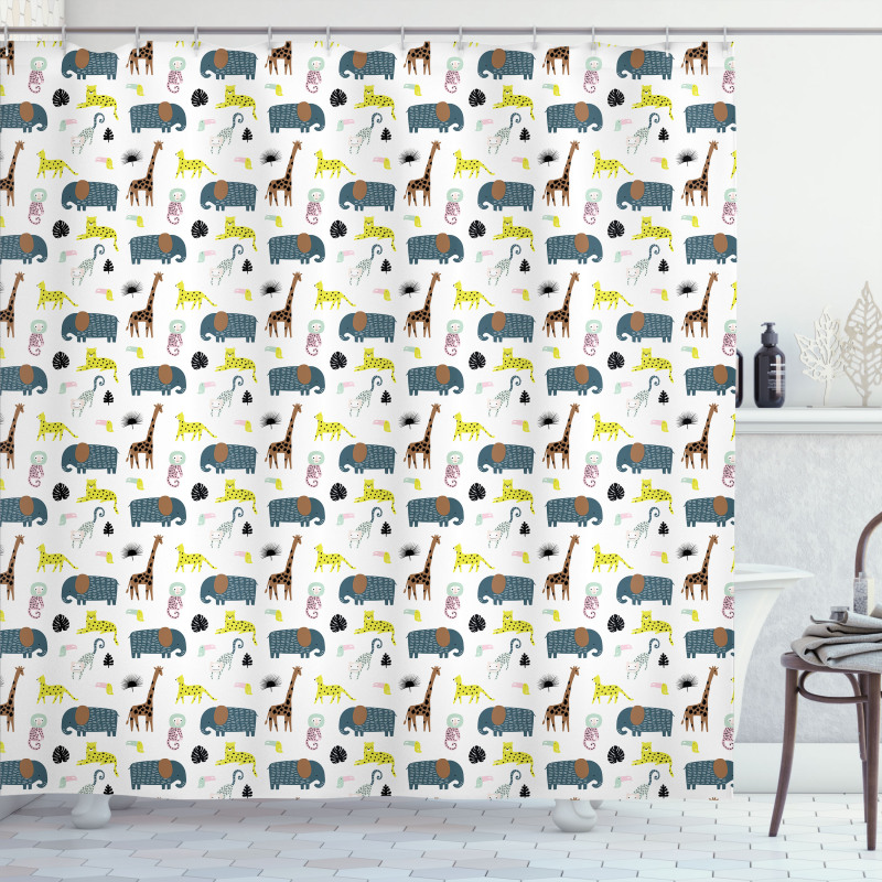 Savannah Childish Wildlife Shower Curtain