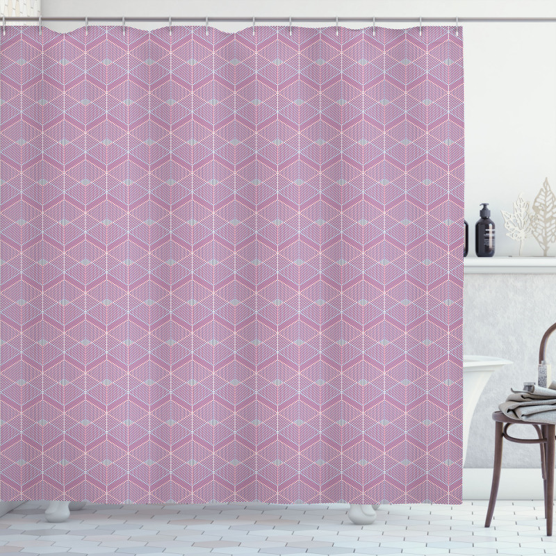 Repeating Diagonal Lines Shower Curtain