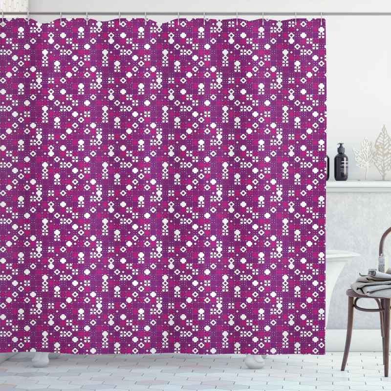 Tile Design Purple Shades Shower Curtain