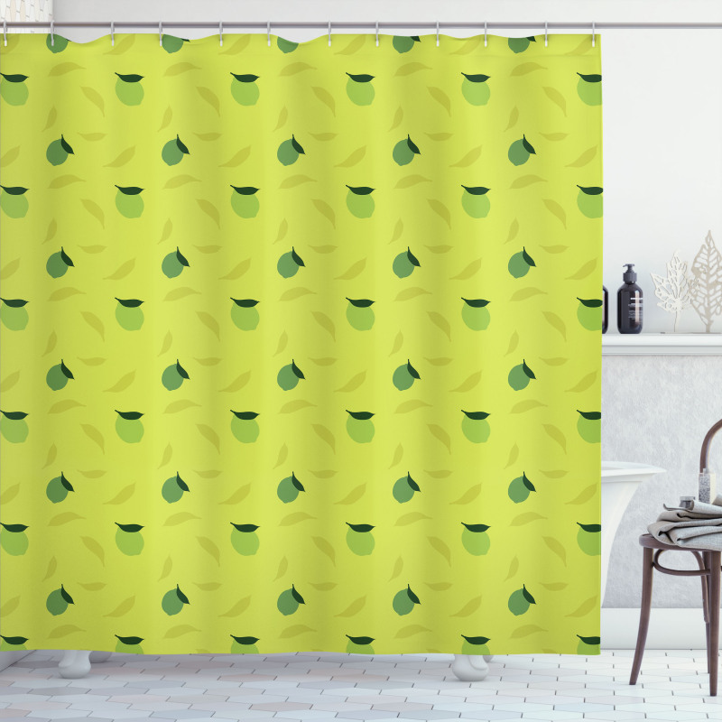 Silhouette of Citrus Fruit Shower Curtain