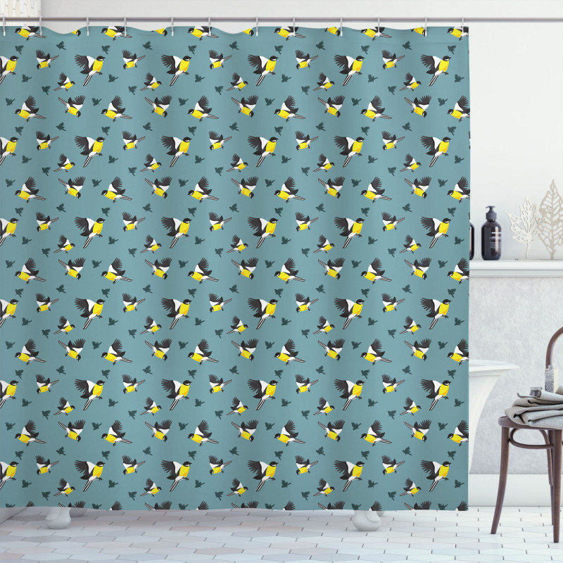 Exotic Tomtits Animal Pattern Shower Curtain