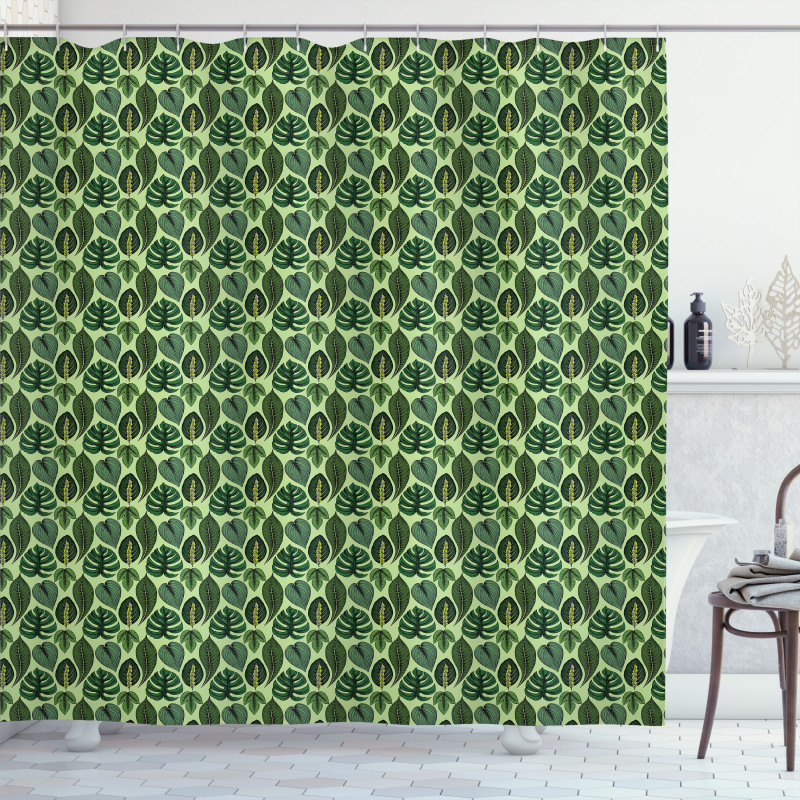 Palm Leaves Jungle Plants Shower Curtain