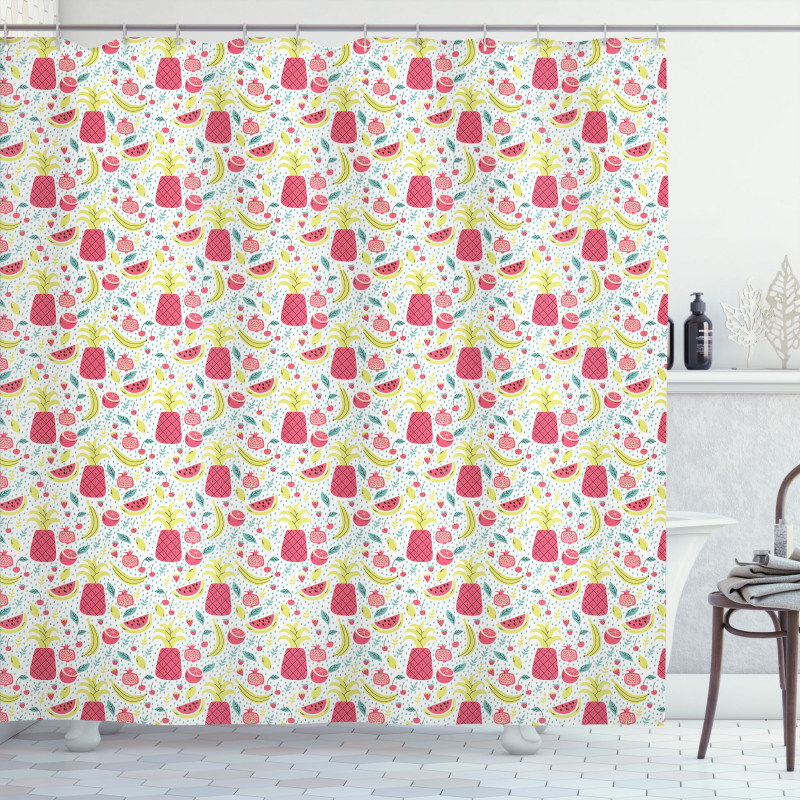 Watermelon and Pomegranate Shower Curtain