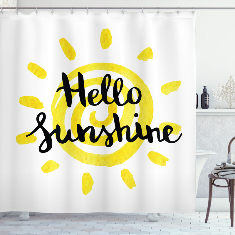 Spiral Sun Motif Shower Curtain