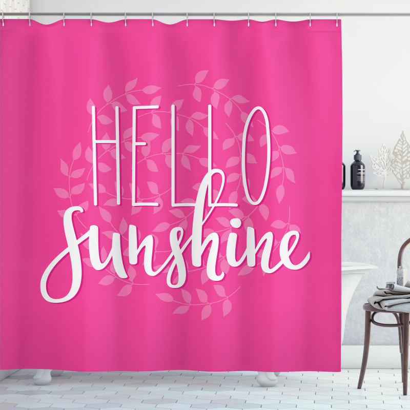 Calligraphy Leaves Shower Curtain