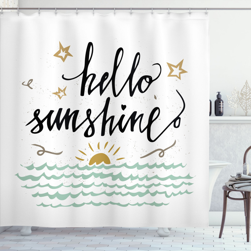 Sunset Scene Words Shower Curtain