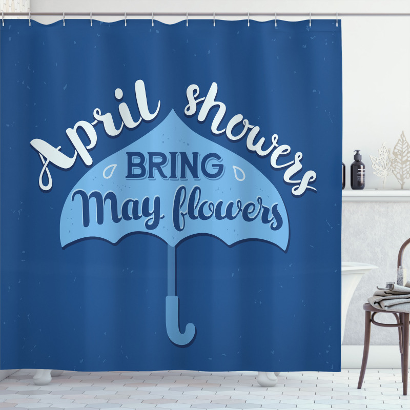 Umbrella Words April and May Shower Curtain