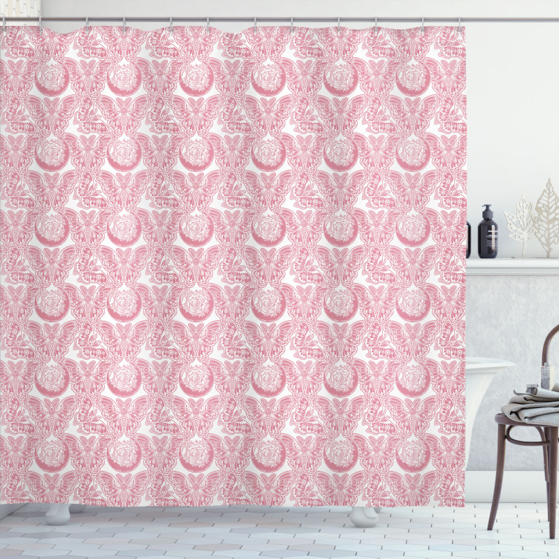 Repeated Flying Insects Shower Curtain