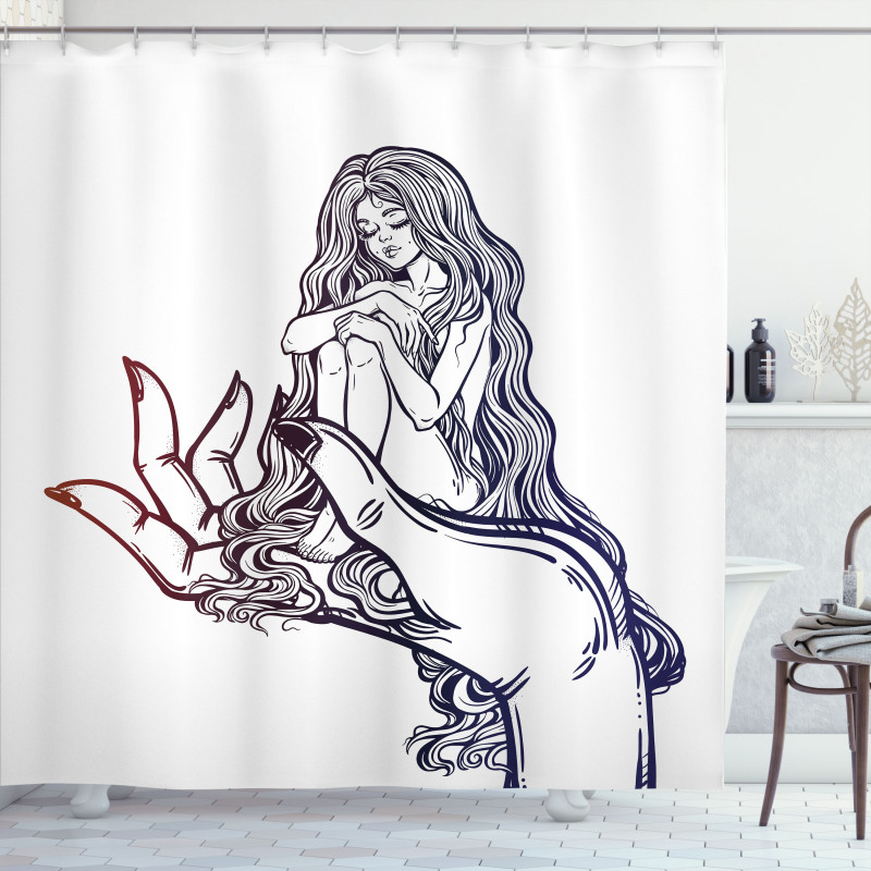 Fairytale on a Human Hand Shower Curtain