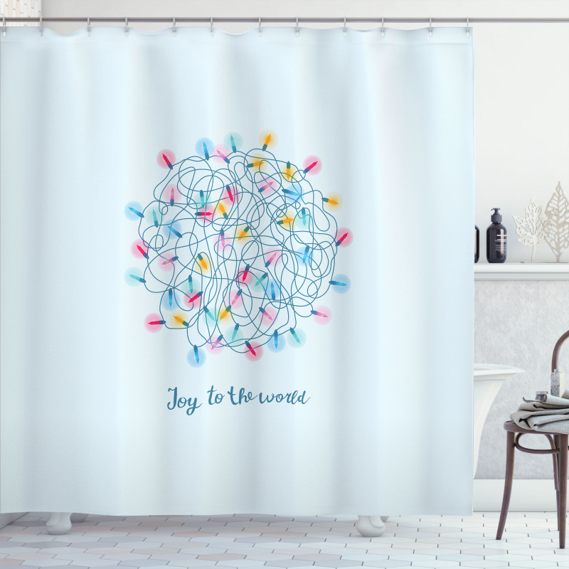 Joy to the World Wording Shower Curtain