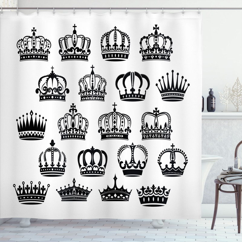 Royal Medieval Crowns Vintage Shower Curtain