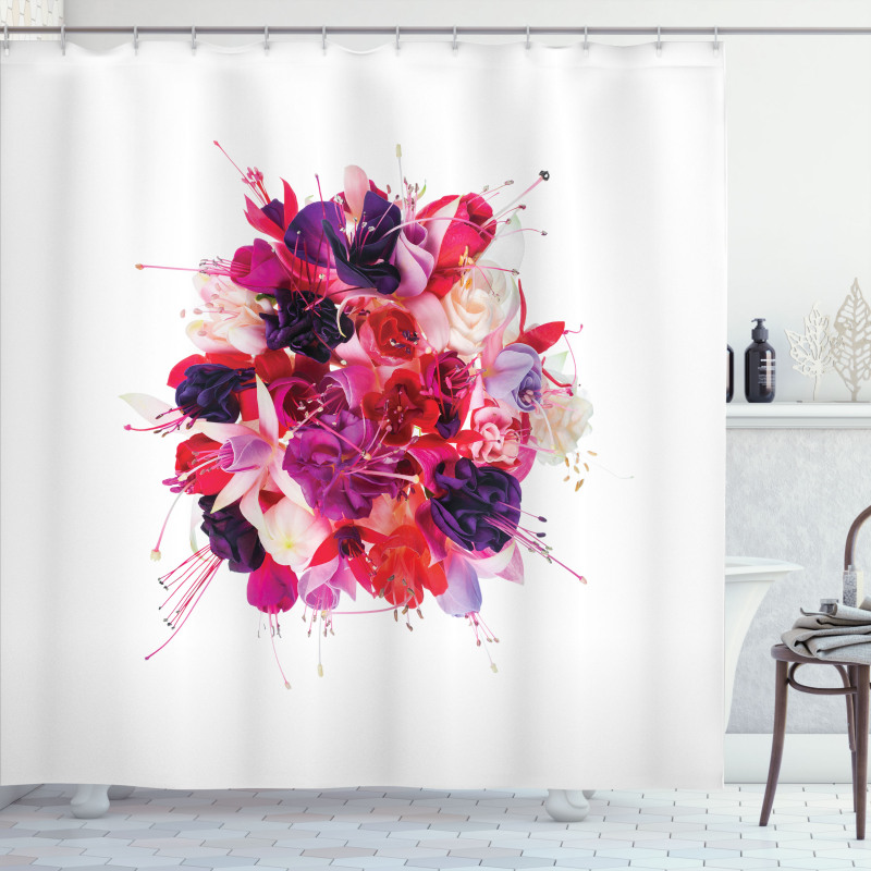 Bouquet of Exotic Flowers Shower Curtain