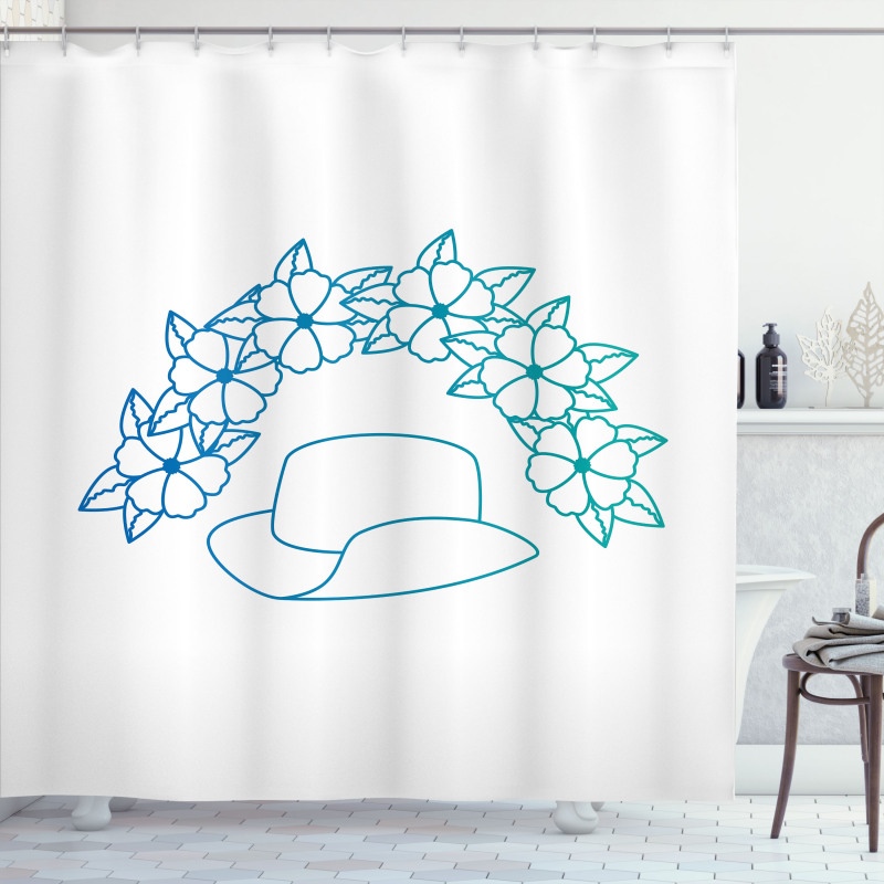 Cowboy Hat and Flower Wreath Shower Curtain